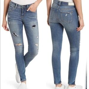 SLINK JEANS Clean Hem‎ Distressed Skinny Jeans Size 8, JOBY- NWT